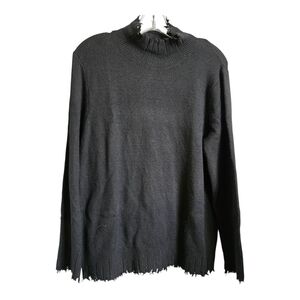 NIC+ZOE Women's Black Crew Neck Sweater, Medium